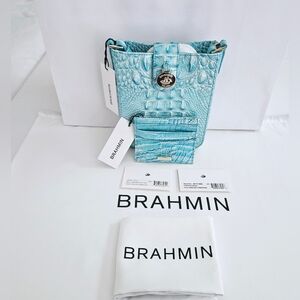NWT Brahmin DUSTY BLUE Marley w/Cheryl Card